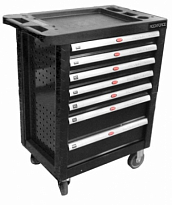 Тележка инструментальная RF-1141117 7 секций с пластиковой защитой корпуса,2 боковые перфорации 460х